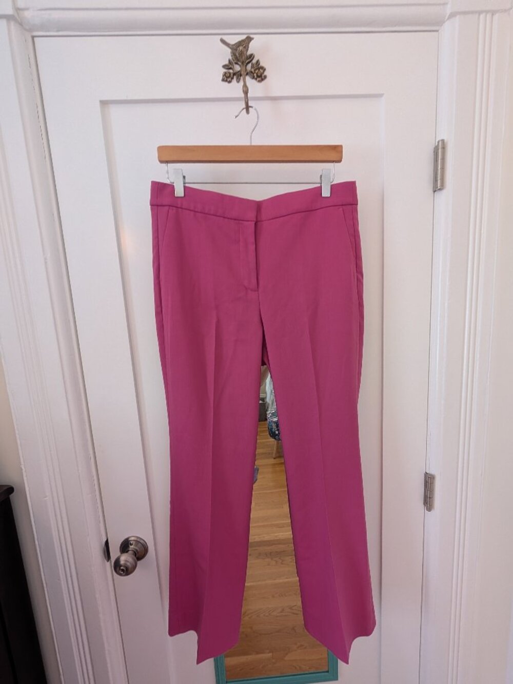 EUC J. Crew Pink Willa Full Length Wool Trousers in Size 10 - Picture 5 of 16